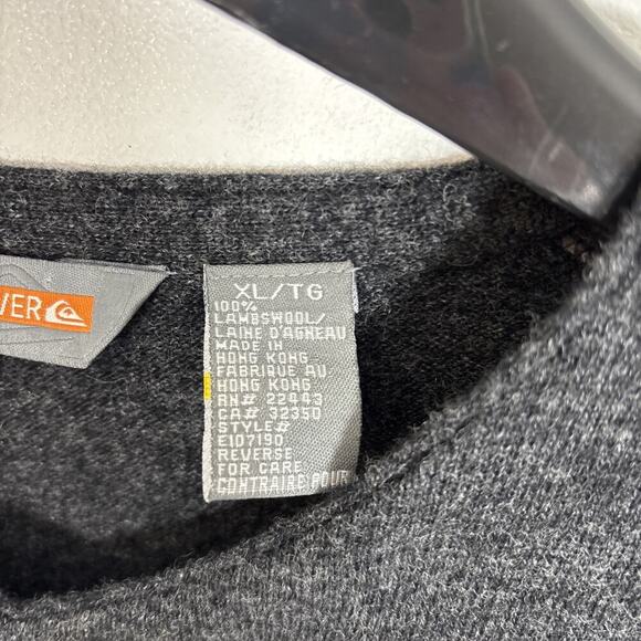 Quicksilver Men Sweater XL 100% Lambswool Two Tone Grey Warm Winter Fall - Picture 3 of 8
